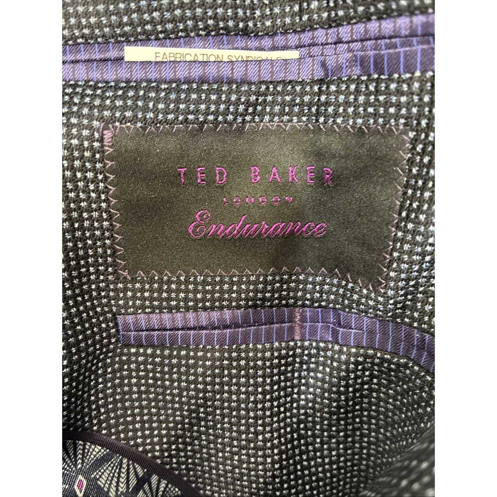Ted Baker London Endurance Jay SPJ 36R Wool Navy Charcoal Blazer Sport Coat - Picture 7 of 12